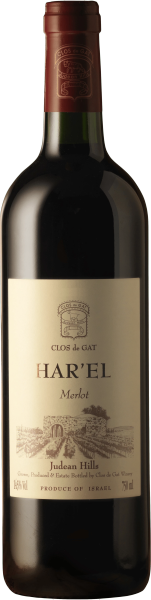Red Israeli Clos de Gat Har'el Merlot 2022 wine